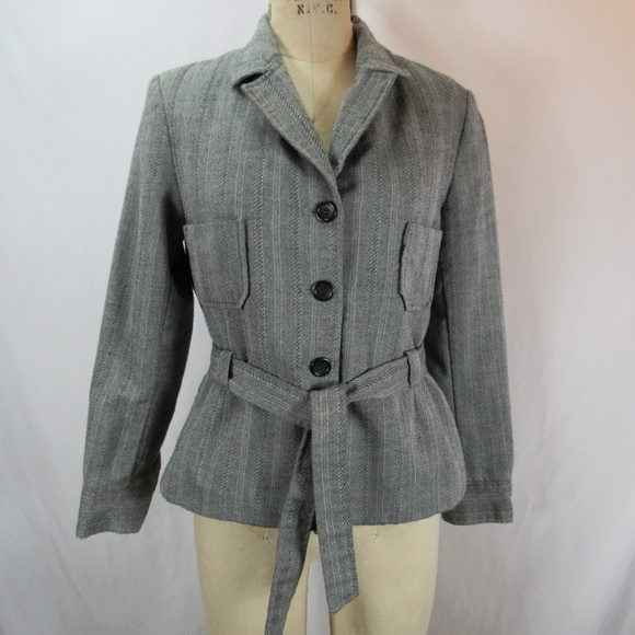 Harve Benard Jackets & Blazers - Harve Benard Gray Wool Belted Blazer Coat